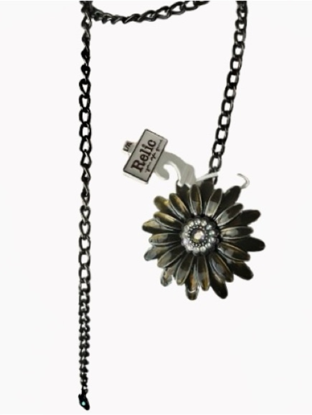 NWT Belt RELIC Rhinestone Metal Flower Chain Daisy Sunflower Boho Fall Floral LG